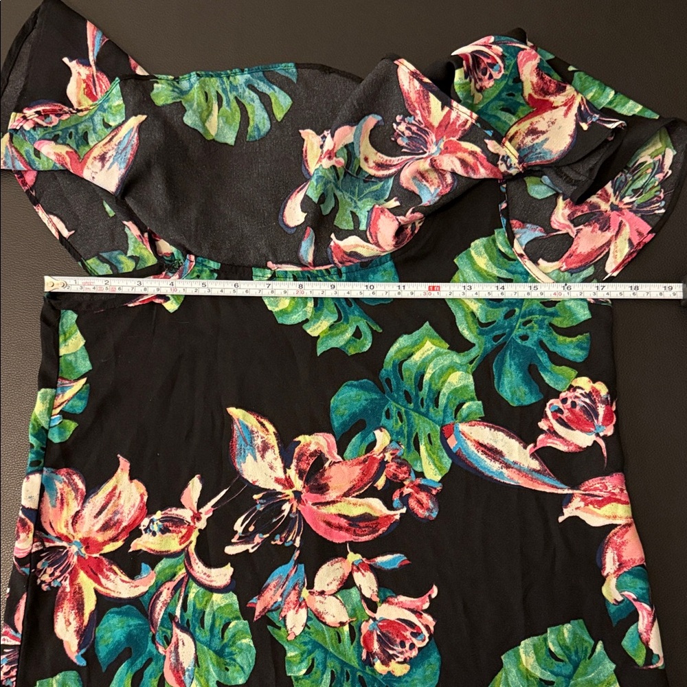 BeBop Black Floral Ruffle Dress Size Small Resortwear Spring - Picture 7 of 8